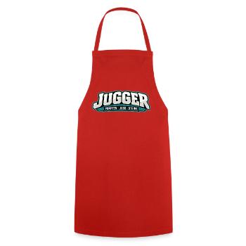 Jugger Logo Retro Neon Stil - Kochschürze - Rot - Vorne - AI Model Male 185 dark (185cm)