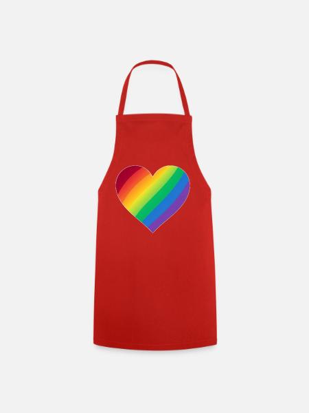 Gradient Rainbow Heart - Kochschürze - Rot