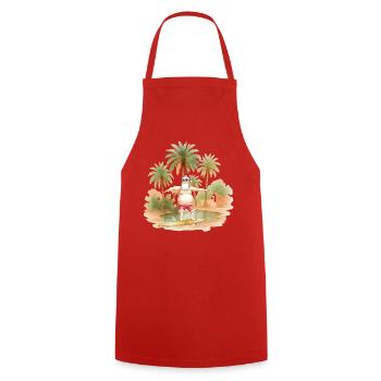 Weihnachten unter Palmen - Kochschürze - Rot - Vorne - AI Model Male 185 dark (185cm)