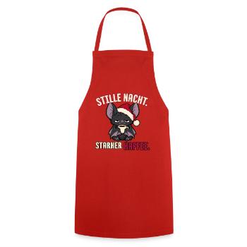 Stille Nacht starker Kaffee - Kochschürze - Rot - Vorne - AI Model Male 185 dark (185cm)