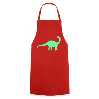 Neon Dino Silhouette - Kochschürze - Rot - Vorne - AI Model Male 185 dark (185cm)
