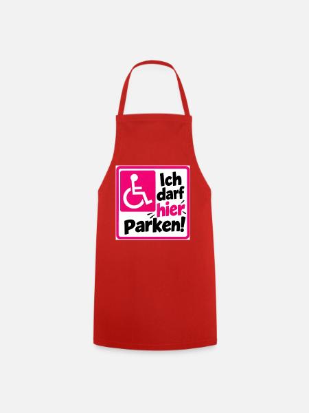 Ich darf hier Parken Sign - Kochschürze - Rot