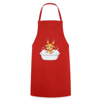 Cute Bathtub Fire Goat Shirt Badewanne Feuer Ziege - Kochschürze - Rot - Vorne - AI Model Male 185 dark (185cm)