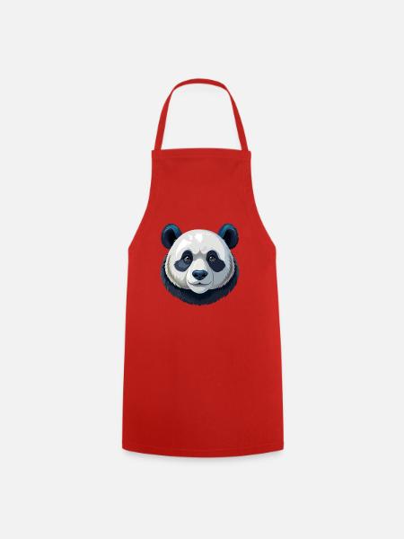 Pandakopf - Kochschürze - Rot