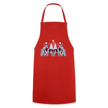 WEIHNACHTSHIRSCHE - Kochschürze - Rot - Vorne - AI Model Male 185 dark (185cm)