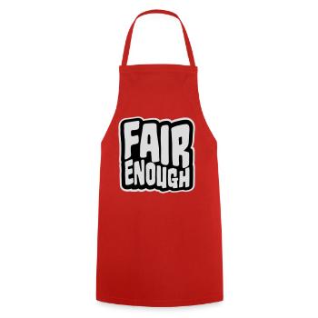Fair Enough Witty Funny Sarcastic Spruch Logo Text - Kochschürze - Rot - Vorne - AI Model Male 185 dark (185cm)