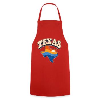Texas Retro Sonnenuntergang - Kochschürze - Rot - Vorne - AI Model Male 185 dark (185cm)