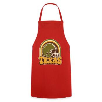 Texas Retro Football Helm - Kochschürze - Rot - Vorne - AI Model Male 185 dark (185cm)