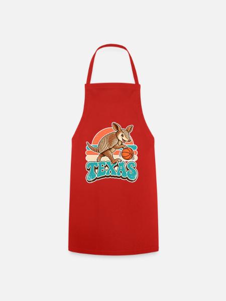 Texas Armadillo mit Basketball - Kochschürze - Rot