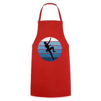 Sportklettern Geschenkidee für eine Bergsportlerin - Kochschürze - Rot - Vorne - AI Model Male 185 dark (185cm)