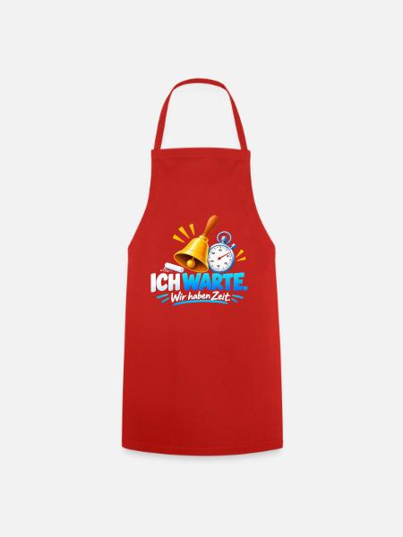Wartezeit Glockenuhr Design - Kochschürze - Rot