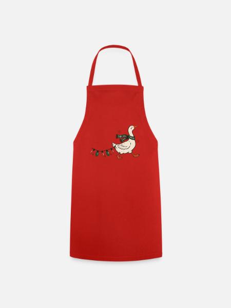 Weihnachtsgans Lichterkette Gans Weihnachten - Kochschürze - Rot