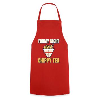 Freitagabend Chippy Tea Lustige britische Pommes - Kochschürze - Rot - Vorne - AI Model Male 185 dark (185cm)
