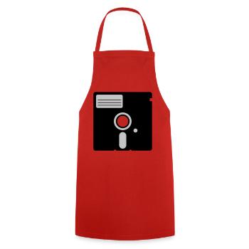 retro floppy disk - Kochschürze - Rot - Vorne - AI Model Male 185 dark (185cm)
