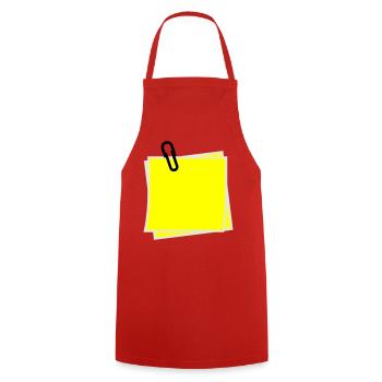 Postit | Zettel | gelber Zettel | Sticker | - Tablier de cuisine - rouge - Devant - AI Model Male 185 dark (185cm)