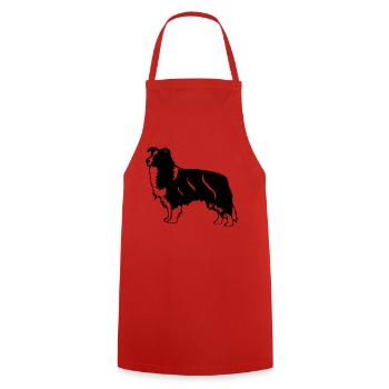 bordercollie02 - Tablier de cuisine - rouge - Devant - AI Model Male 185 dark (185cm)
