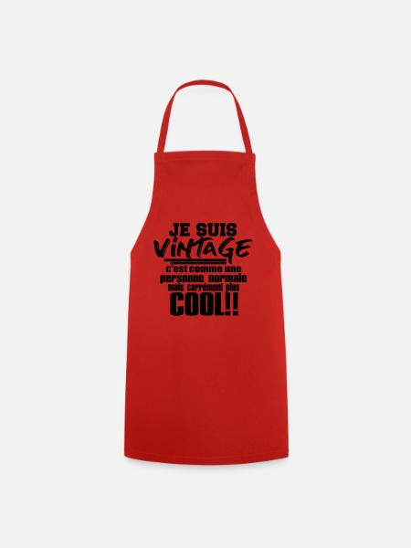 je suis vintage - Tablier de cuisine - rouge