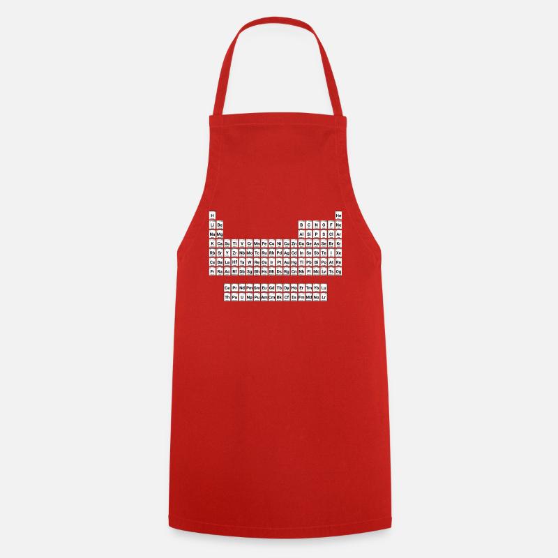 NEW Periodic table of elements - Cooking Apron - red