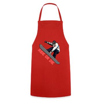 Snowboard Ride or Die - Tablier de cuisine - rouge - Devant - AI Model Male 185 dark (185cm)