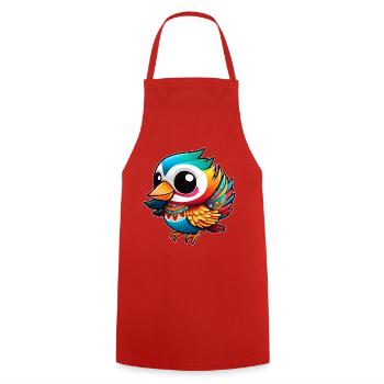 Mignon oiseau en fête - Tablier de cuisine - rouge - Devant - AI Model Male 185 dark (185cm)
