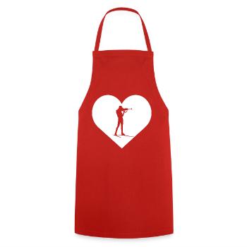 Biathlon - Cooking Apron - red - Front - AI Model Male 185 dark (185cm)