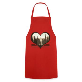 I Love Outdoors - The Great Outdoor Adventure - Cooking Apron - red - Front - AI Model Male 185 dark (185cm)