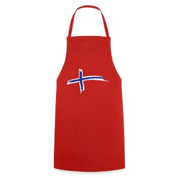 Norwegian flag as brushstrokes - Cooking Apron - red - Front - AI Model Male 185 dark (185cm)