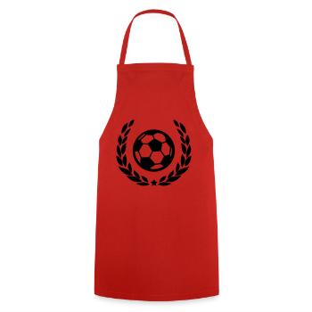 Fußball im Lorbeerkranz / Euro- Welt- Meister Logo - Tablier de cuisine - rouge - Devant - AI Model Male 185 dark (185cm)