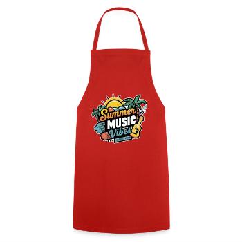 Summer Music - Sunshine Vacation - Cooking Apron - red - Front - AI Model Male 185 dark (185cm)