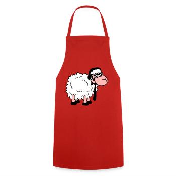 Sheep Sunglasses Tie Music DJ Headphones Fun - Cooking Apron - red - Front - AI Model Male 185 dark (185cm)