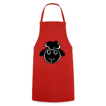 Black Sheep Face Head Small Cute Cute - Cooking Apron - red - Front - AI Model Male 185 dark (185cm)