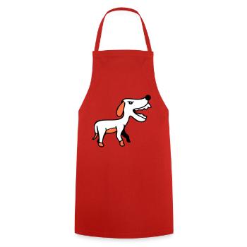 Dog, Furious, Biting, , Aggressive, Attack - Cooking Apron - red - Front - AI Model Male 185 dark (185cm)