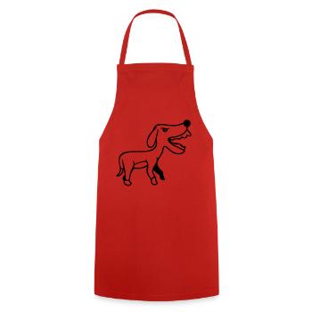 Dog, Furious, Biting, , Aggressive, Attack - Cooking Apron - red - Front - AI Model Male 185 dark (185cm)