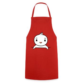 Ente Hemdtasche Tasche unterwegs hinter Zaun süß - Kochschürze - Rot - Vorne - AI Model Male 185 dark (185cm)