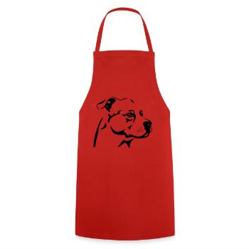 American Staffordshire Terrier head - Cooking Apron - red - Front - AI Model Male 185 dark (185cm)