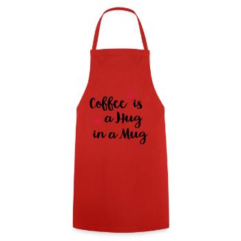 Kaffee - Kochschürze - Rot - Vorne - AI Model Male 185 dark (185cm)