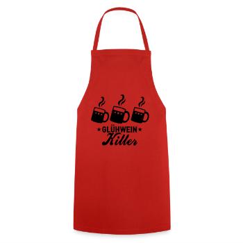Noël - Noël - Noël - vin chaud - 1C - Tablier de cuisine - rouge - Devant - AI Model Male 185 dark (185cm)