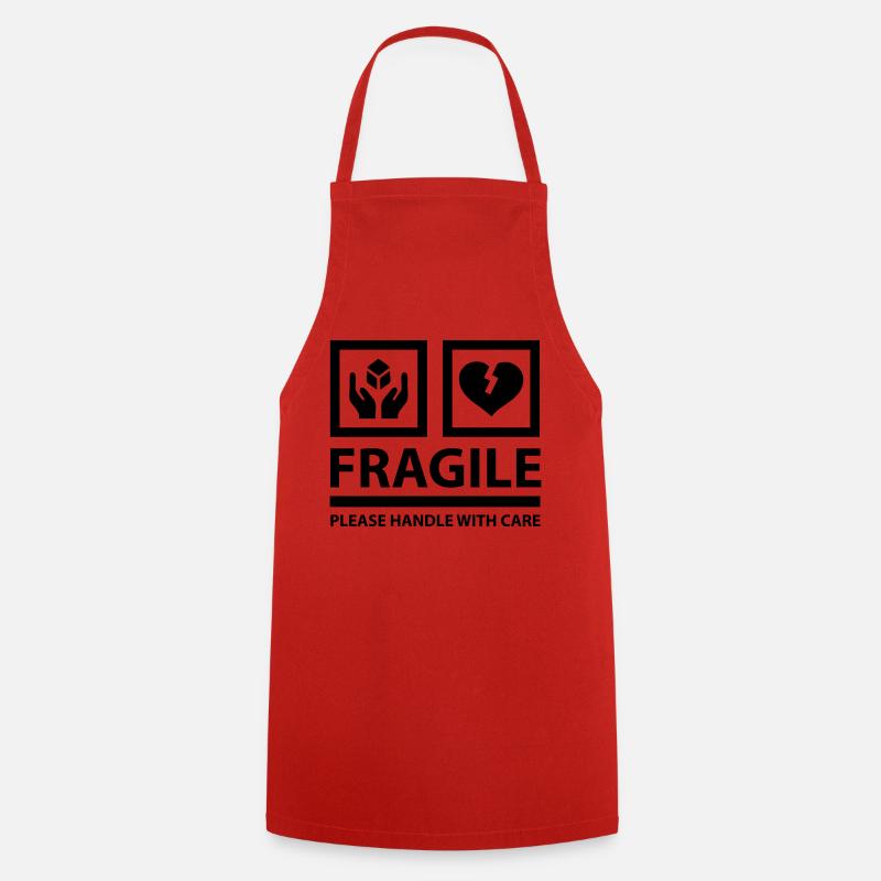 FRAGILE - Please Handle With Care (Sign) - Cooking Apron - red