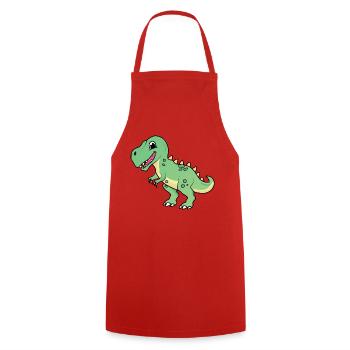 Dinosaurier | T-rex | Tyrannosaurus | süß | Kind - Kochschürze - Rot - Vorne - AI Model Male 185 dark (185cm)