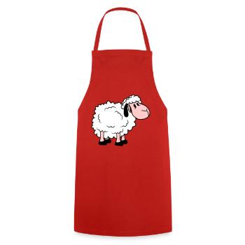 Sheep Baby Stands Cute Cute Lamb Child Cool Comic - Cooking Apron - red - Front - AI Model Male 185 dark (185cm)