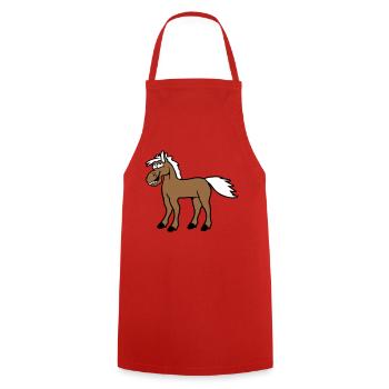 Pferd Lacht Komisch Lustige Grimasse Albern Comic - Kochschürze - Rot - Vorne - AI Model Male 185 dark (185cm)