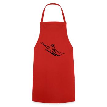 Telemark-Skifahrer - Kochschürze - Rot - Vorne - AI Model Male 185 dark (185cm)