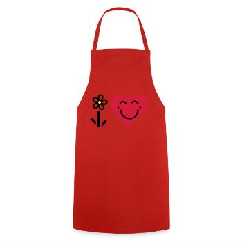 ICH LIEBE SMILE 3 - Kochschürze - Rot - Vorne - AI Model Male 185 dark (185cm)