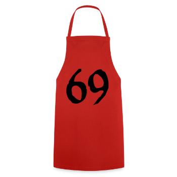 69_vec_1en - Cooking Apron - red - Front - AI Model Male 185 dark (185cm)