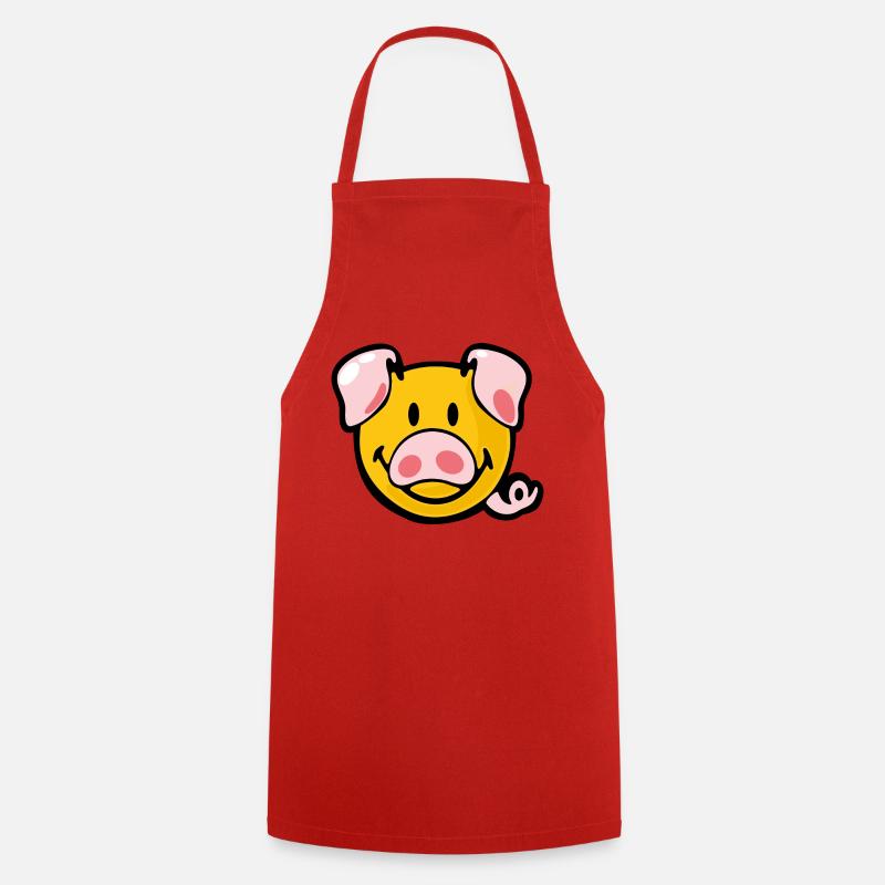 Smiley Pig - Kochschürze - Rot