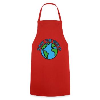 Enregistrer le WRLD - Tablier de cuisine - rouge - Devant - AI Model Male 185 dark (185cm)