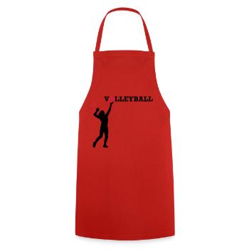 Volley-ball - Tablier de cuisine - rouge - Devant - AI Model Male 185 dark (185cm)