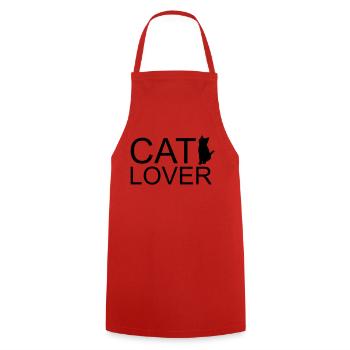 Amoureux des chats - Tablier de cuisine - rouge - Devant - AI Model Male 185 dark (185cm)
