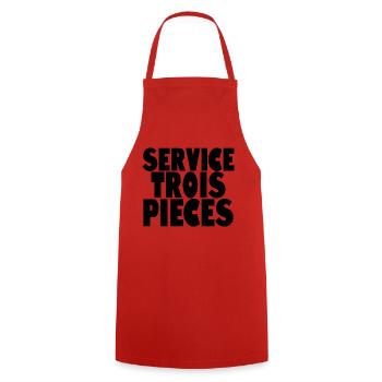 Service Trois Pieces - Tablier de cuisine - rouge - Devant - AI Model Male 185 dark (185cm)