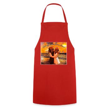 Plage irradiée Plage Gamma - Tablier de cuisine - rouge - Devant - AI Model Male 185 dark (185cm)